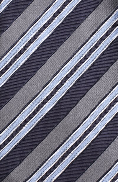 Шелковый галстук в полоску ZEGNA серого цвета по цене 18350 руб., арт. Z3D22/1XW, фото 3 Шелковый галстук в полоску ZEGNA, арт. Z3D22/1XW, фото 3