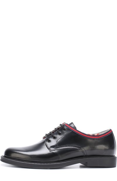 Кожаные дерби с контрастной отделкой GUCCI, арт. 488131/D7310, фото 2