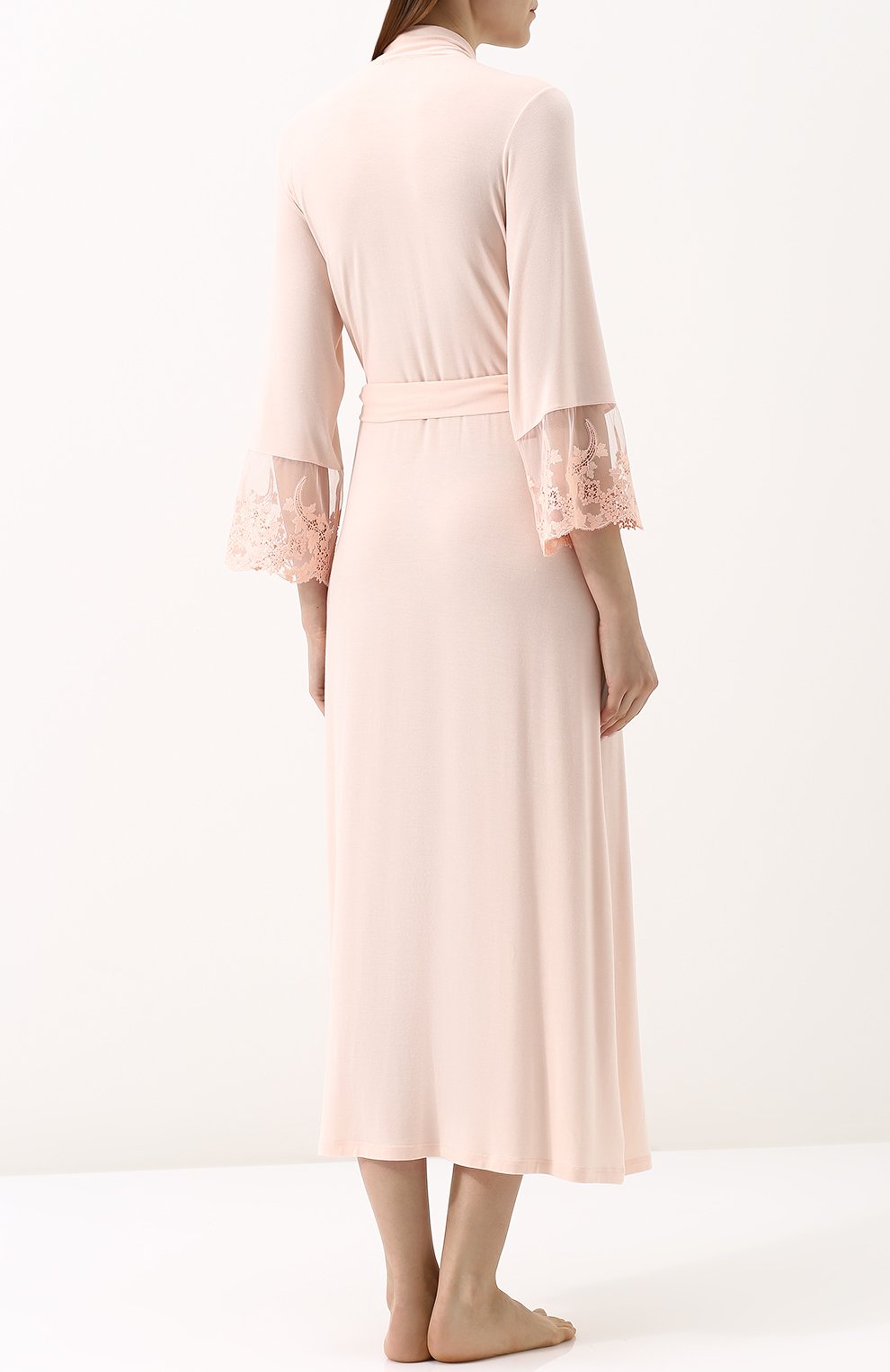 Халат из вискозы с поясом и кружевной отделкой RITRATTI MILANO, арт. 69128, фото 4