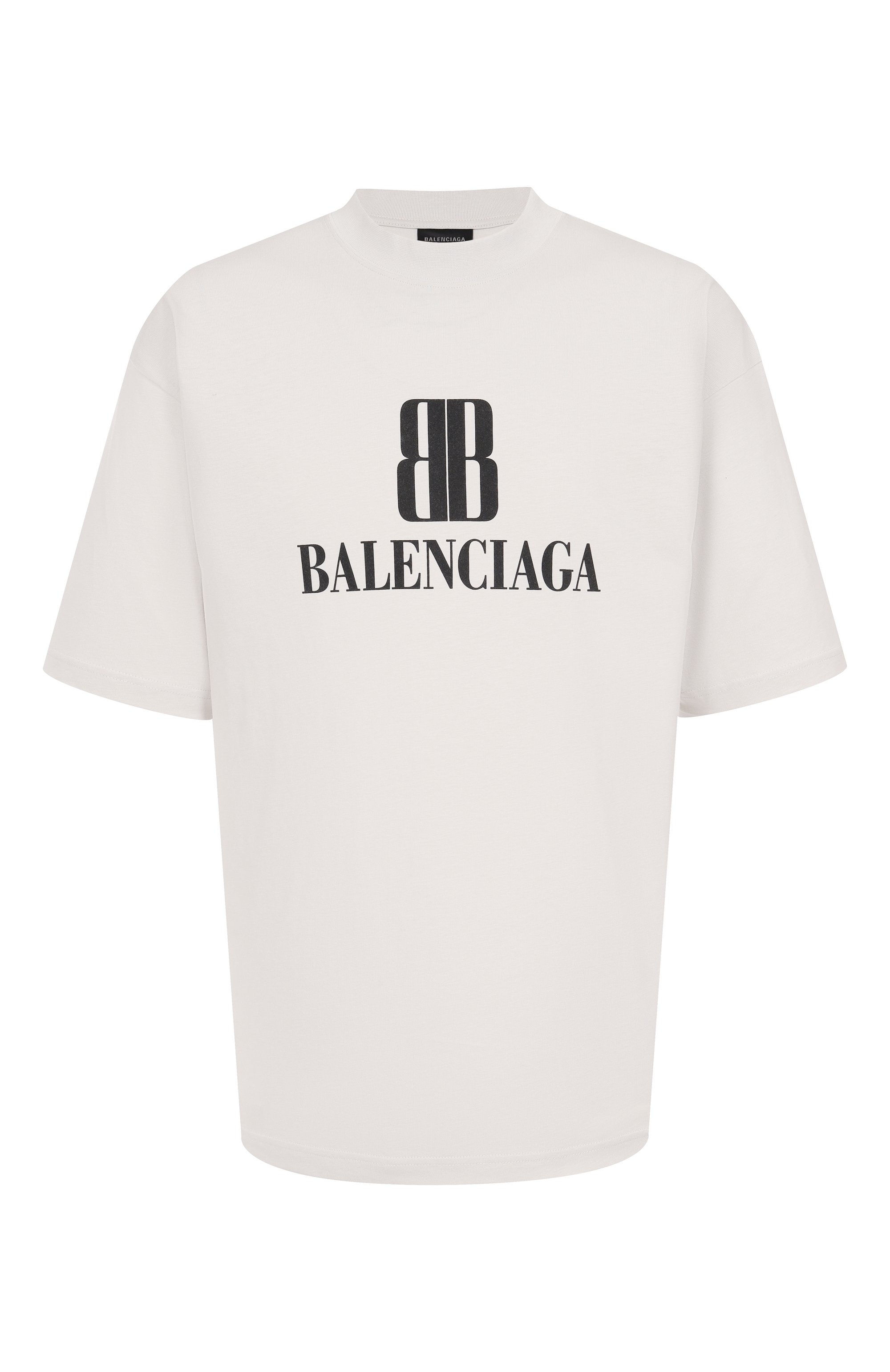 Хлопковая футболка BALENCIAGA белого цвета по цене 77950 руб., арт. 764235/TSVU4, фото 1 Хлопковая футболка BALENCIAGA, арт. 764235/TSVU4, фото 1