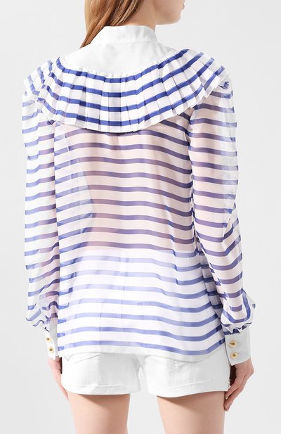 Блузка PHILOSOPHY DI LORENZO SERAFINI голубого цвета по цене 71950 руб., арт. V0236/2150, фото 4 Блузка PHILOSOPHY DI LORENZO SERAFINI, арт. V0236/2150, фото 4