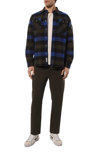 Хлопковая рубашка WOOLRICH темно-синего цвета по цене 24650 руб., арт. CFW0SI0108MRUT3452, фото 2 Хлопковая рубашка WOOLRICH, арт. CFW0SI0108MRUT3452, фото 2