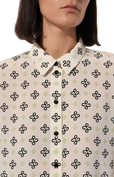 Шелковая рубашка AND THE BRAND кремового цвета по цене 47320 руб., арт. BL001-7003-15Z-S23, фото 5 Шелковая рубашка AND THE BRAND, арт. BL001-7003-15Z-S23, фото 5