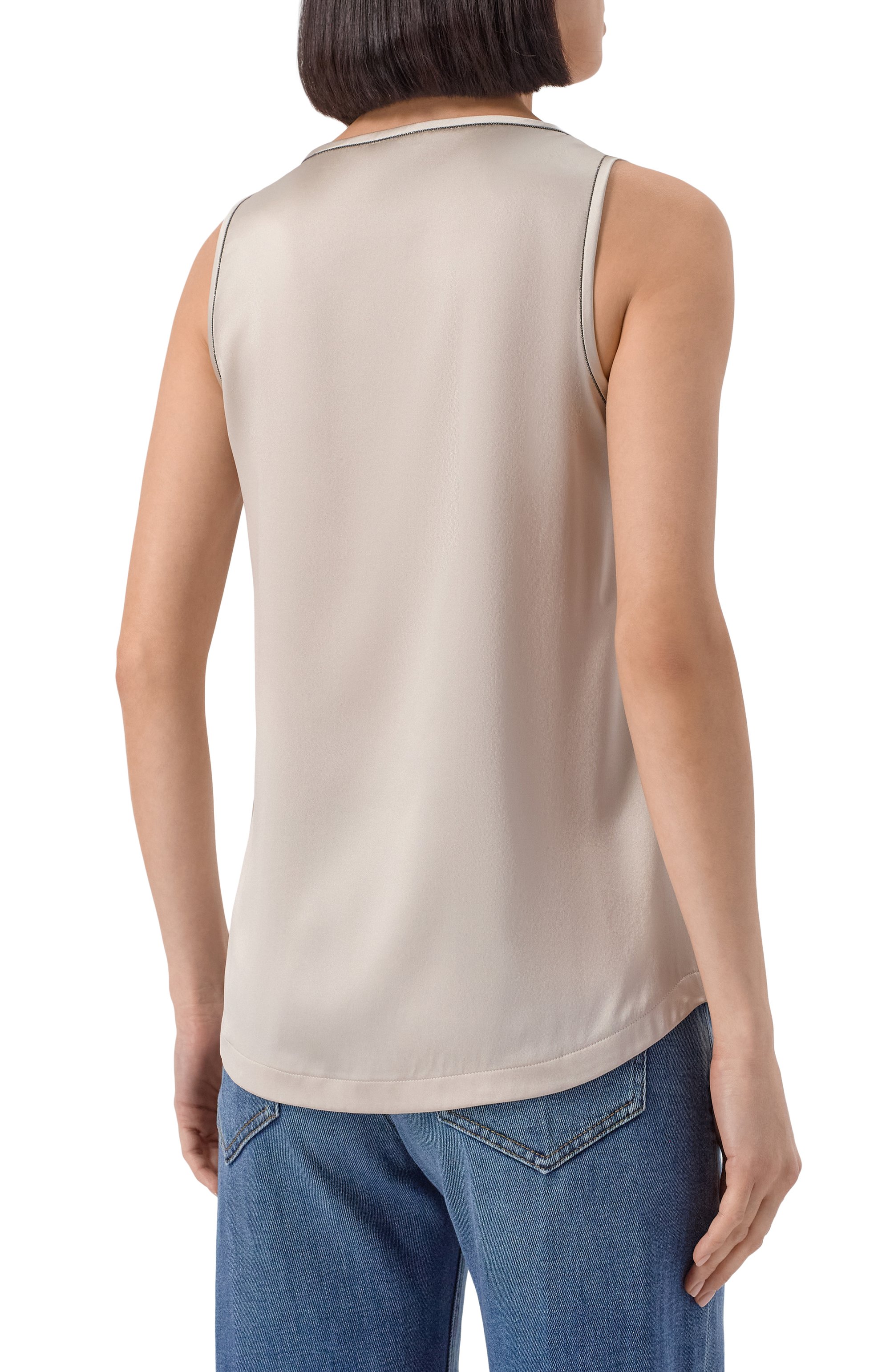 Атласный топ BRUNELLO CUCINELLI, арт. MPC59DE330, фото 4