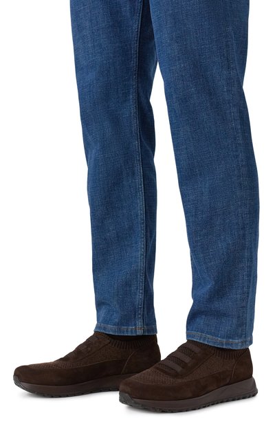 Комбинированные кроссовки DOUCAL'S темно-коричневого цвета по цене 59950 руб., арт. DU3318SYDNPX782T, фото 3 Комбинированные кроссовки DOUCAL'S, арт. DU3318SYDNPX782T, фото 3