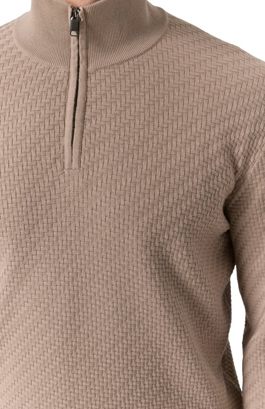 Джемпер из хлопка и шелка Brioni UMS70L/PAK22 Бежевый  UMS70L/PAK22 Фото 5