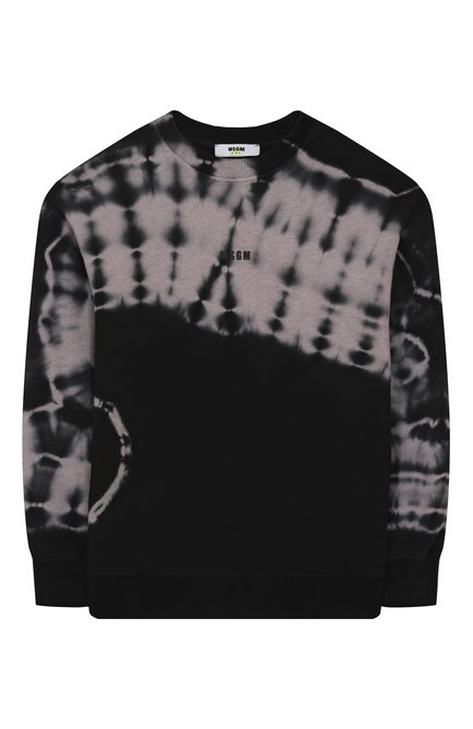 Детский хлопковый свитшот MSGM KIDS черного цвета, арт. S5MSJBSW044 | Фото 1 (Рукава: Длинные; Материал сплава: Проставлено; Материал внешний: Хлопок; Драгоценные камни: Проставлено)
