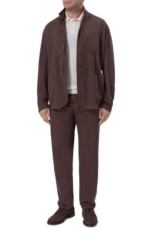 Куртка из хлопка и льна Cortigiani 4AG642 Коричневый  4AG642 Фото 2