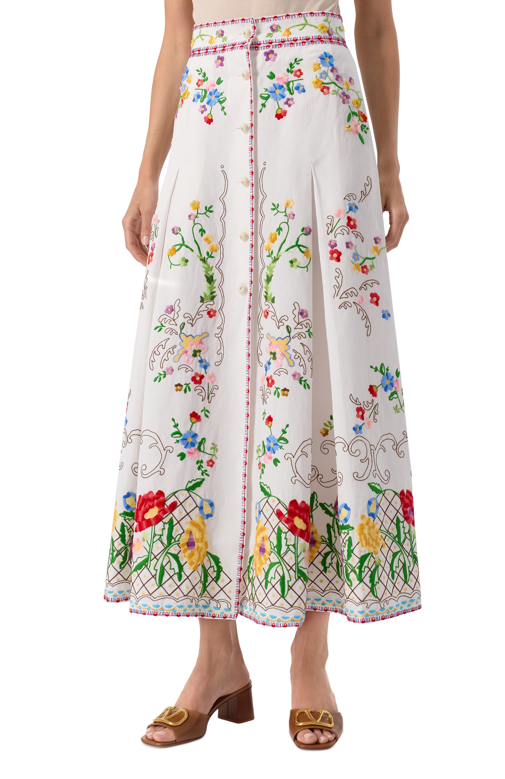 Юбка хлопка и льна VALENTINO, арт. 6B3RACP790D, фото 3