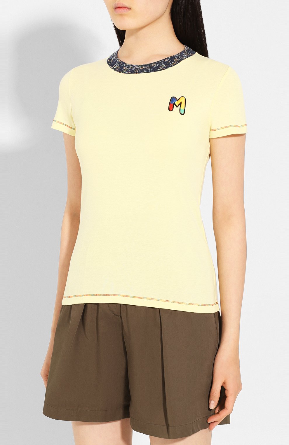 Хлопковая футболка M MISSONI желтого цвета по цене 8995 руб., арт. 2DL00046/2J002U, фото 3 Хлопковая футболка M MISSONI, арт. 2DL00046/2J002U, фото 3