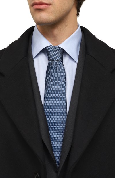 Шелковый галстук LANVIN голубого цвета по цене 15000 руб., арт. TIE/2056, фото 2 Шелковый галстук LANVIN, арт. TIE/2056, фото 2