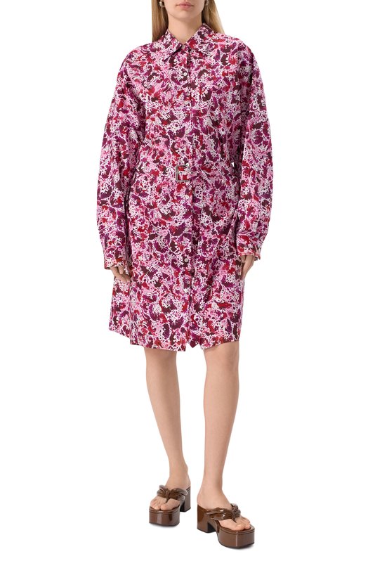 Хлопковое платье Dries Van Noten 251-011002-1014 Розовый  251-011002-1014 Фото 3