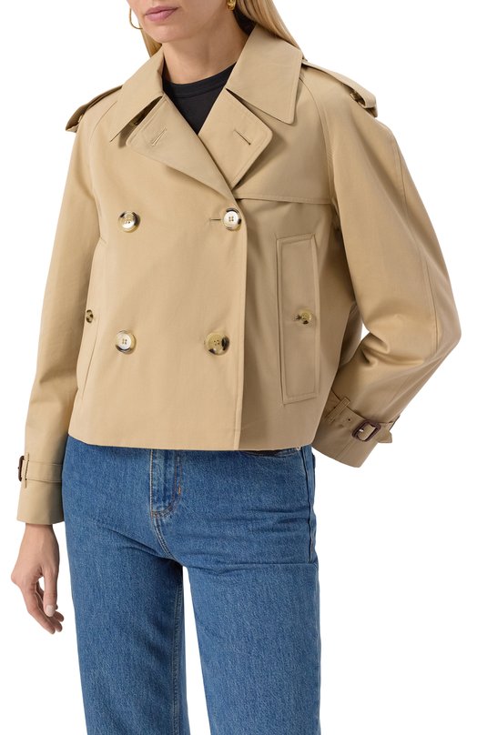 Хлопковый тренч Burberry 8071004 Бежевый  8071004 Фото 3