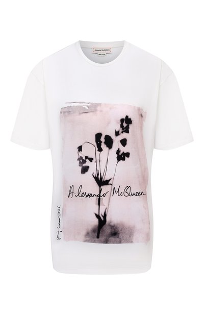 Женская хлопковая футболка ALEXANDER MCQUEEN, арт. 659730/QZAC3