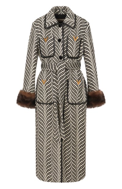 Женское шерстяное пальто с отделкой из овчины VALENTINO, арт. 8B3CA6F9/9RF