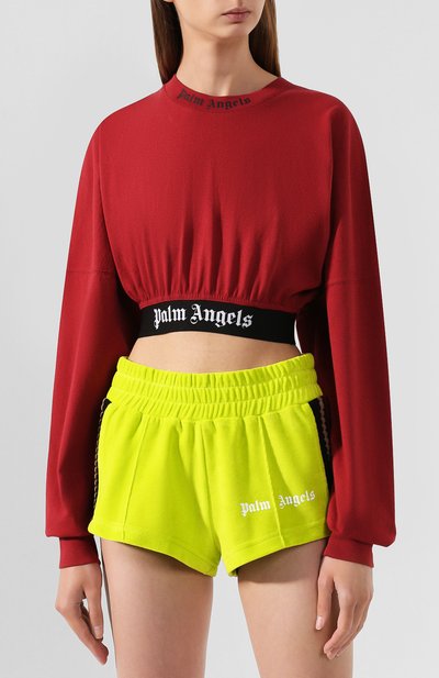 Хлопковый топ PALM ANGELS бордового цвета по цене 28200 руб., арт. PWAB003E194130022410, фото 3 Хлопковый топ PALM ANGELS, арт. PWAB003E194130022410, фото 3