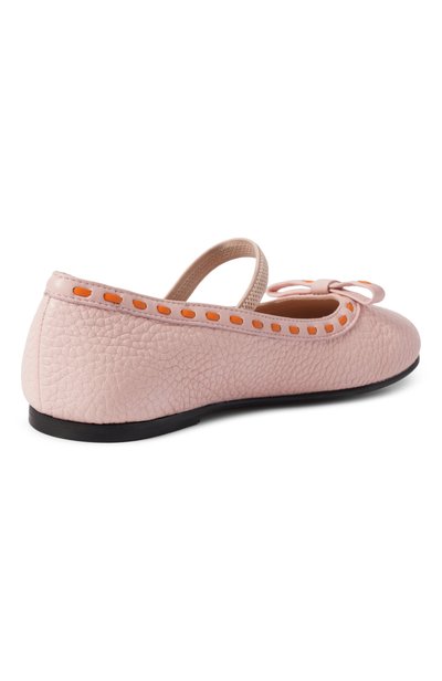 Кожаные балетки FENDI светло-розового цвета по цене 59350 руб., арт. JFR584/AY2I/32-39, фото 3 Кожаные балетки FENDI, арт. JFR584/AY2I/32-39, фото 3