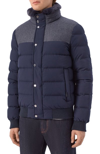 Пуховый бомбер с воротником из кролика HETREGO, арт. 8P512R/B0RIS/FH2-26, фото 3