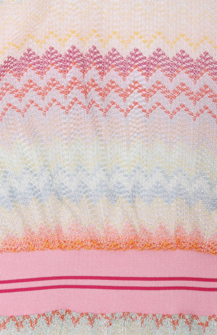 Детское платье из вискозы MISSONI разноцветного цвета, арт. MW1C01/Q0077/4-6 | Фото 3 (Рукава: Короткие; Материал внешний: Вискоза; Случай: Повседневный; Девочки Кросс-КТ: Платье-одежда; Материал подклада: Хлопок; Ростовка одежда: 4 года | 104 см)