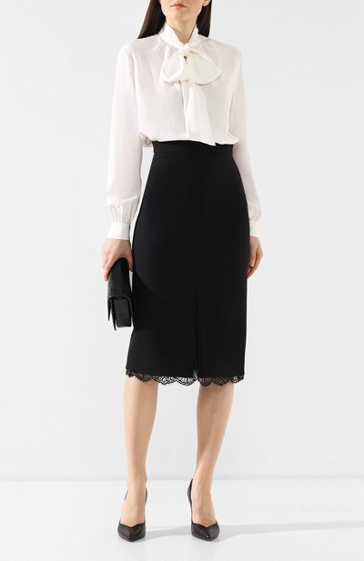 Юбка из смеси шерсти и шелка ALEXANDER MCQUEEN, арт. 558769/QMJ09, фото 2