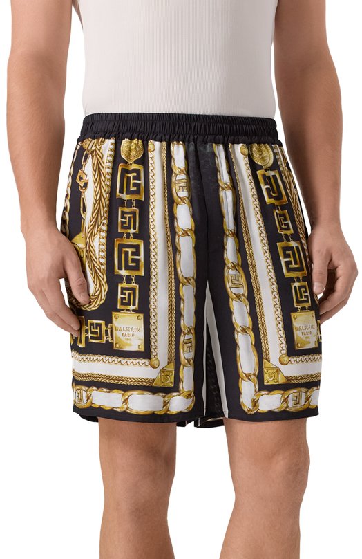 Шорты из вискозы Balmain FH1PA145/VI41 Разноцветный  FH1PA145/VI41 Фото 3