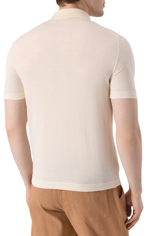 Рубашка из шерсти и шелка KNT UMM059501 Кремовый  UMM059501 Фото 4