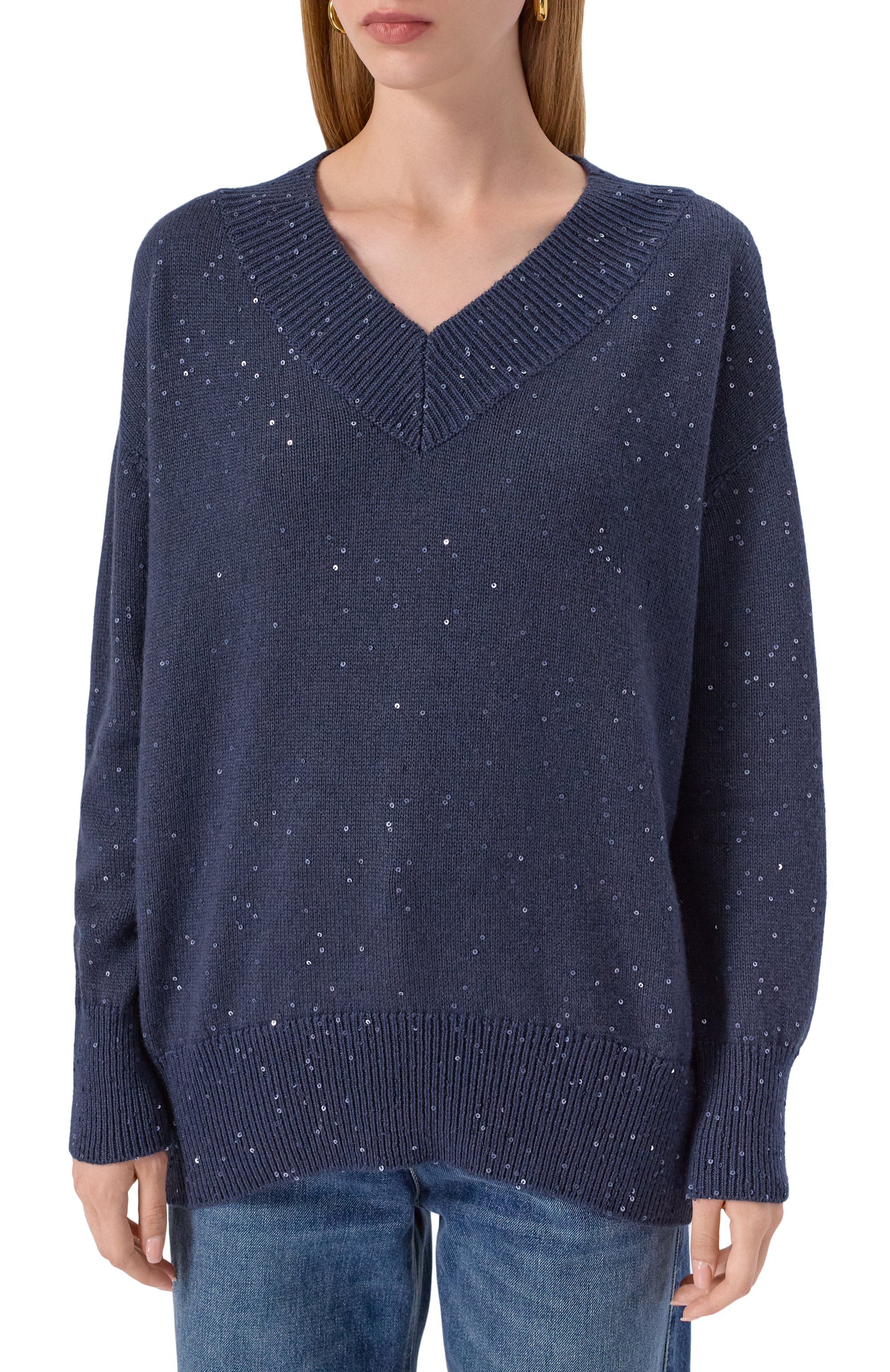 Свитер из кашемира и шелка BRUNELLO CUCINELLI, арт. M73539922, фото 3