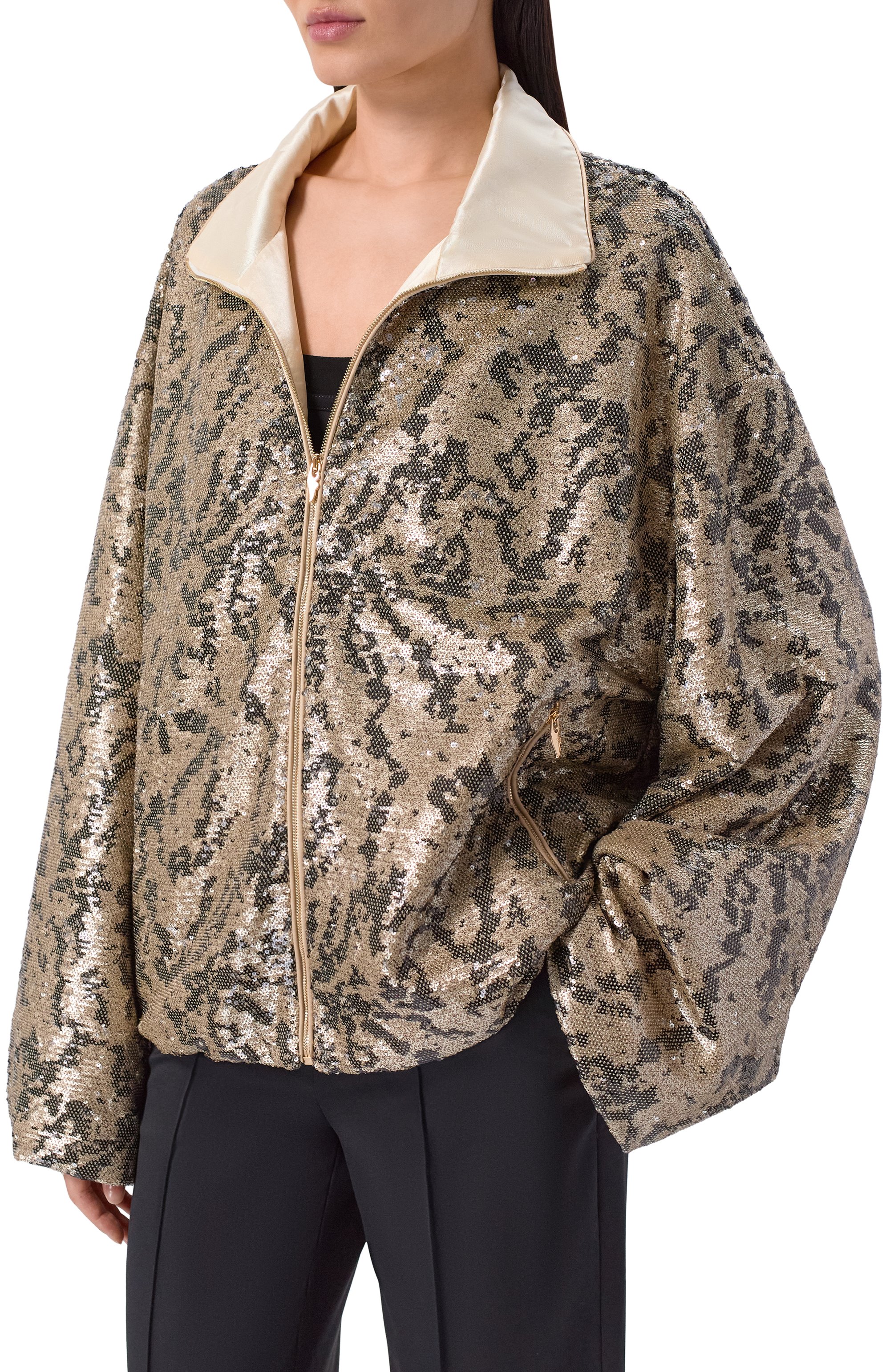 Куртка с отделкой пайетками ХОХЛОМА Х АЛЕНА АХМАДУЛЛИНА, арт. WTO1334, фото 3