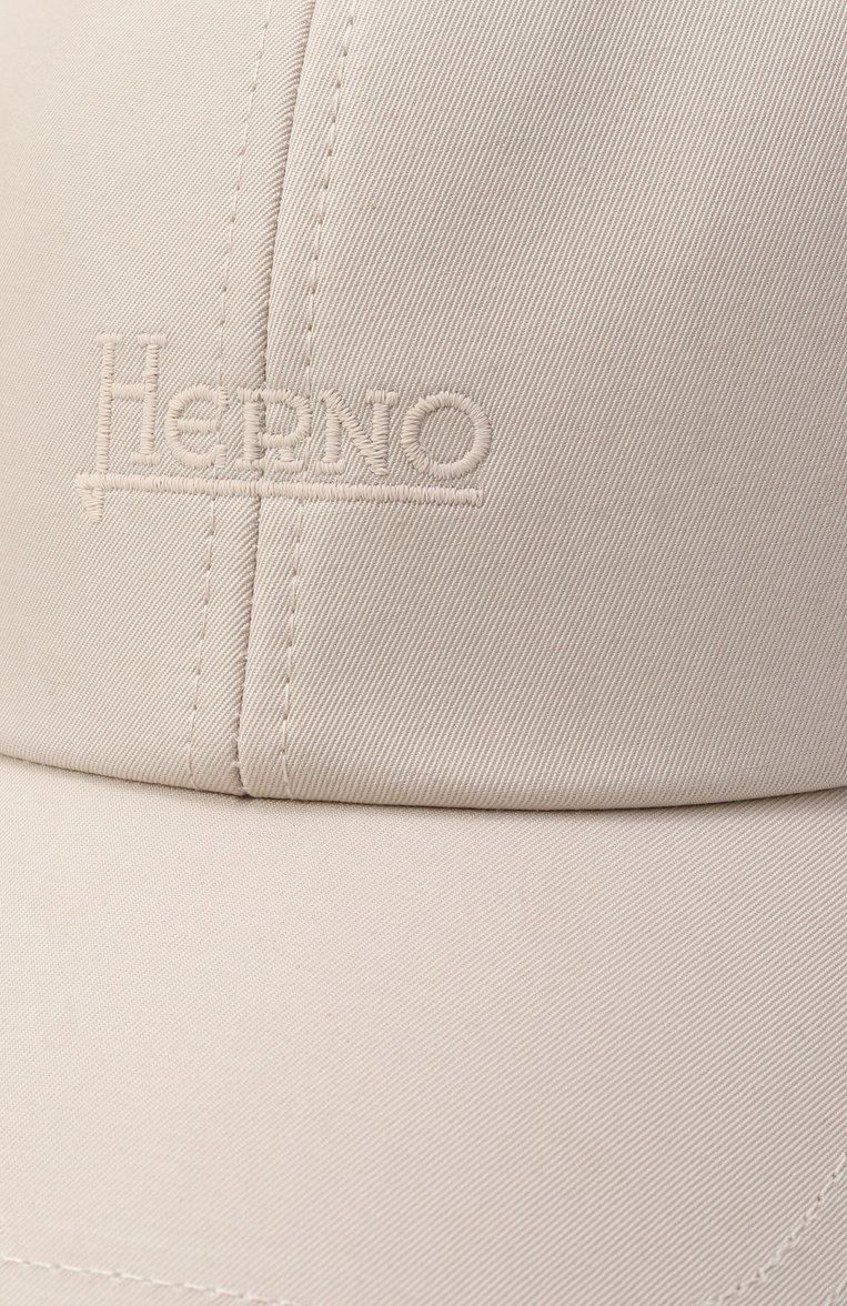 Женская хлопковая бейсболка HERNO кремового цвета, арт. BER00052D/13218Z | Фото 4 (Нос: Не проставлено; Материал: Хлопок, Текстиль)