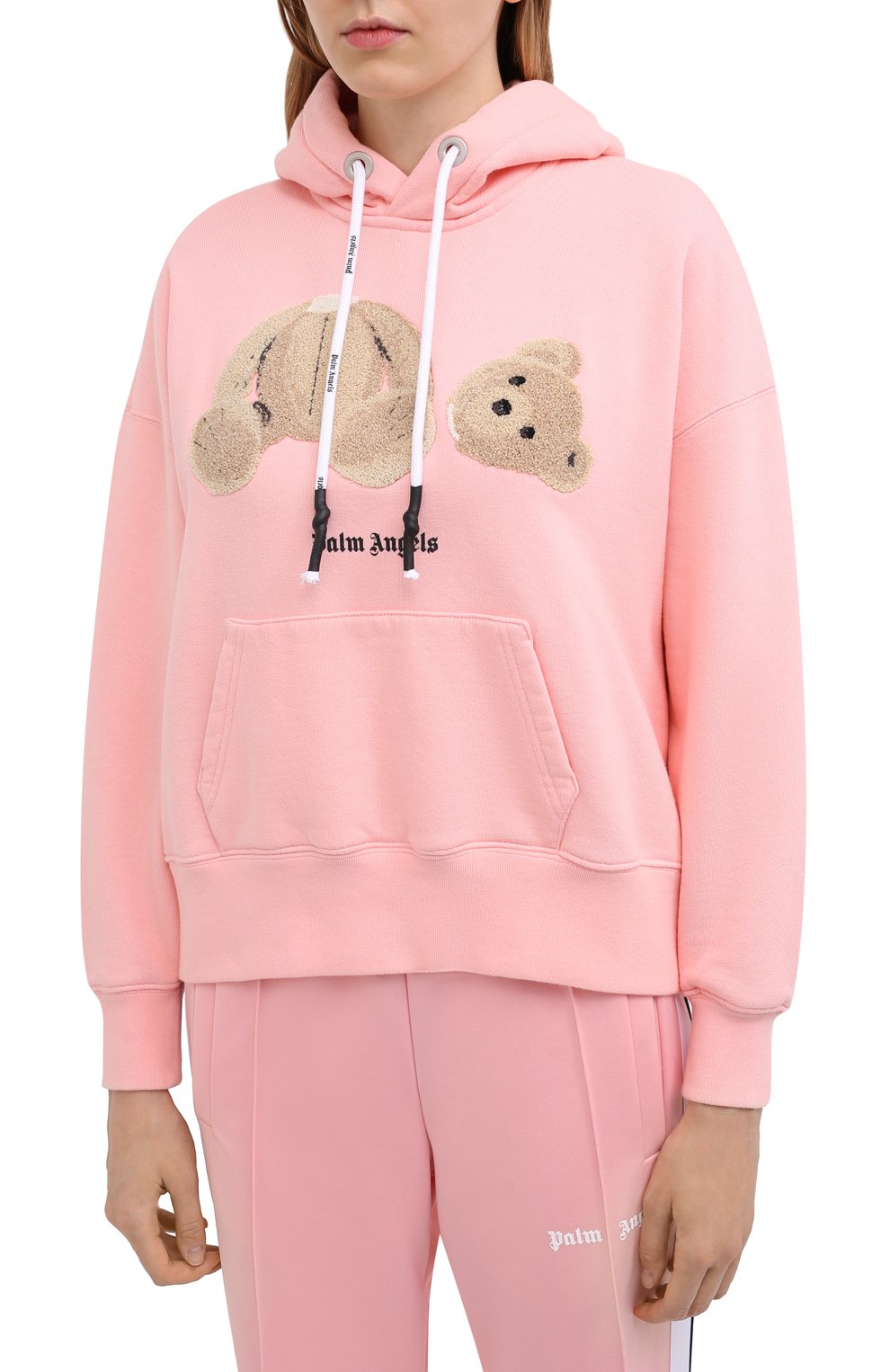 Хлопковое худи PALM ANGELS розового цвета по цене 72100 руб., арт. PWBB023F20FLE0033060, фото 3 Хлопковое худи PALM ANGELS, арт. PWBB023F20FLE0033060, фото 3