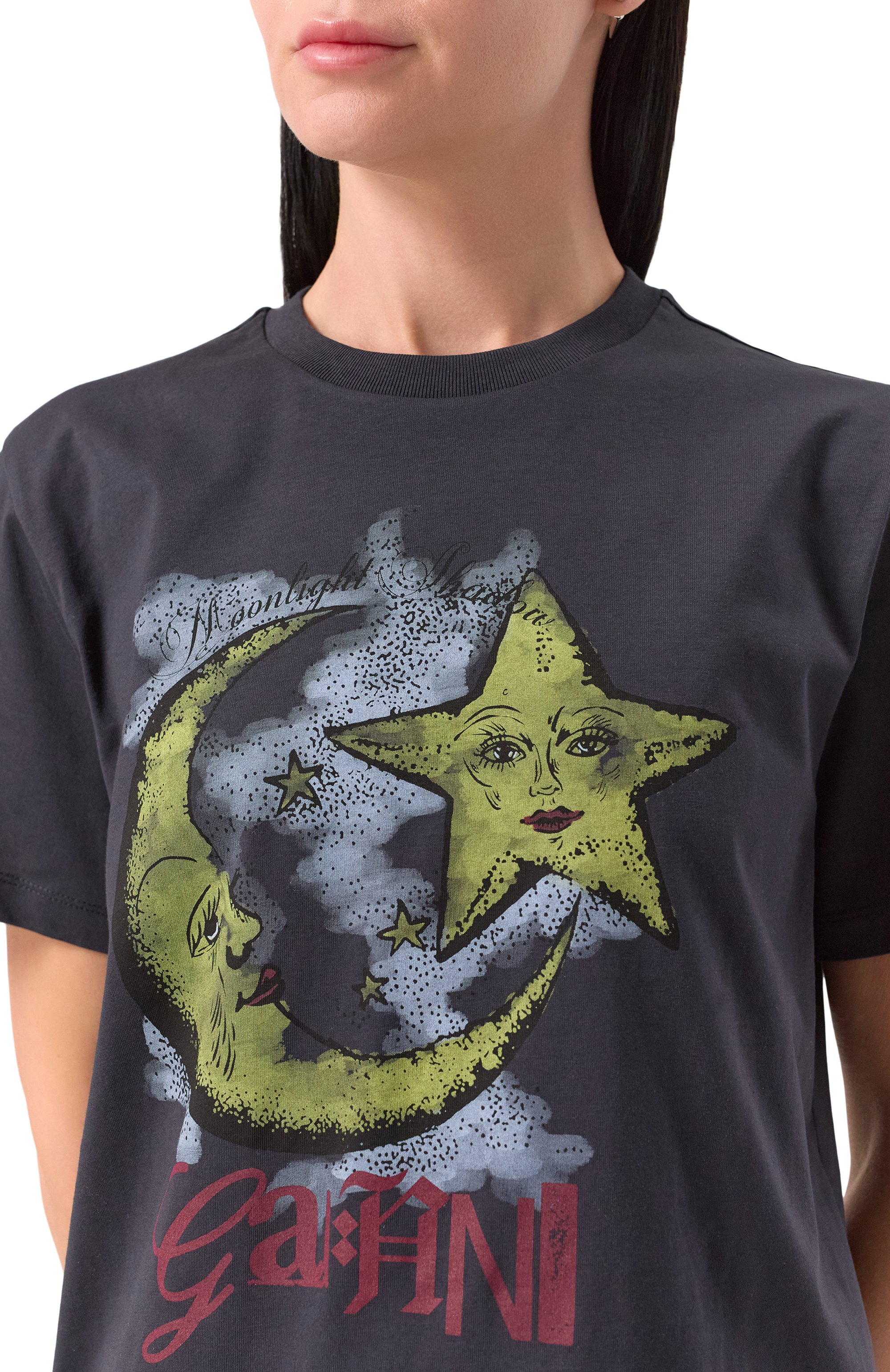 Хлопковая футболка GANNI, арт. T4058, фото 5