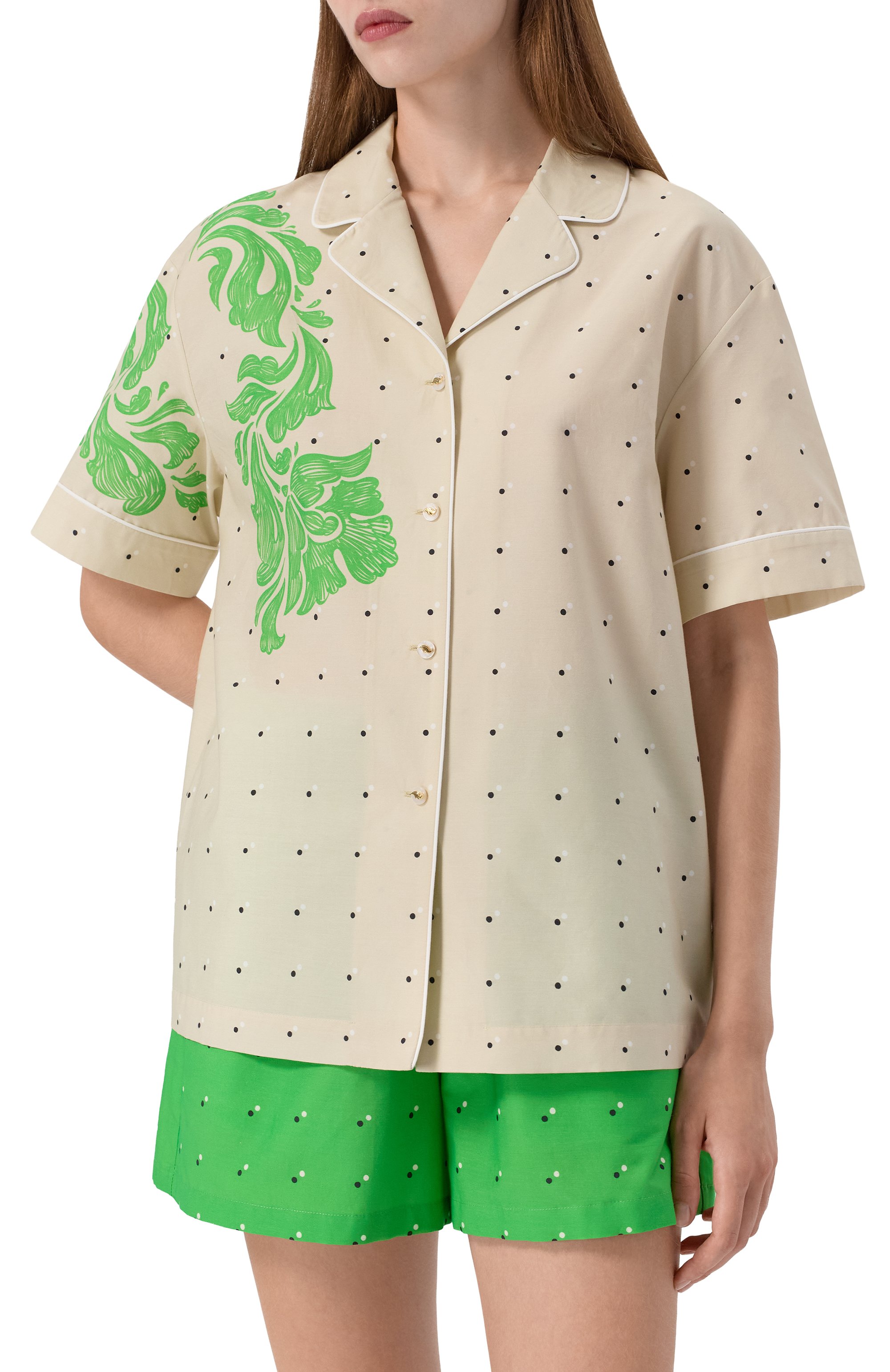 Рубашка из хлопка и шелка ХОХЛОМА Х АЛЕНА АХМАДУЛЛИНА, арт. WTB2247, фото 3