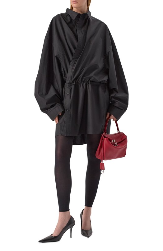 Хлопковое платье Balenciaga 814136/TNM60 Чёрный  814136/TNM60 Фото 2