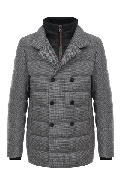 Мужская пуховая куртка из шерсти и кашемира DUNO, арт. GREY/C0RTINA