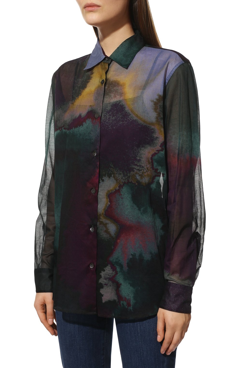 Хлопковая рубашка DRIES VAN NOTEN разноцветного цвета по цене 56950 руб., арт. 221-010776-4125, фото 3 Хлопковая рубашка DRIES VAN NOTEN, арт. 221-010776-4125, фото 3