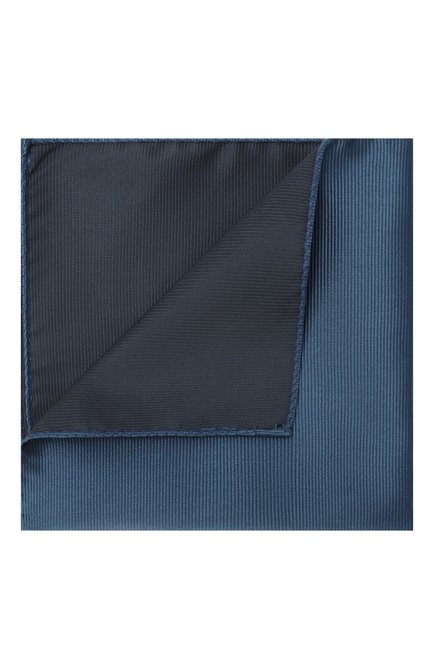 Мужской шелковый платок GIORGIO ARMANI тёмно-голубого цвета, арт. 360023/3R901 | Фото 1 (Материал сплава: Проставлено; Материал: Шелк, Текстиль; Нос: Не проставлено)