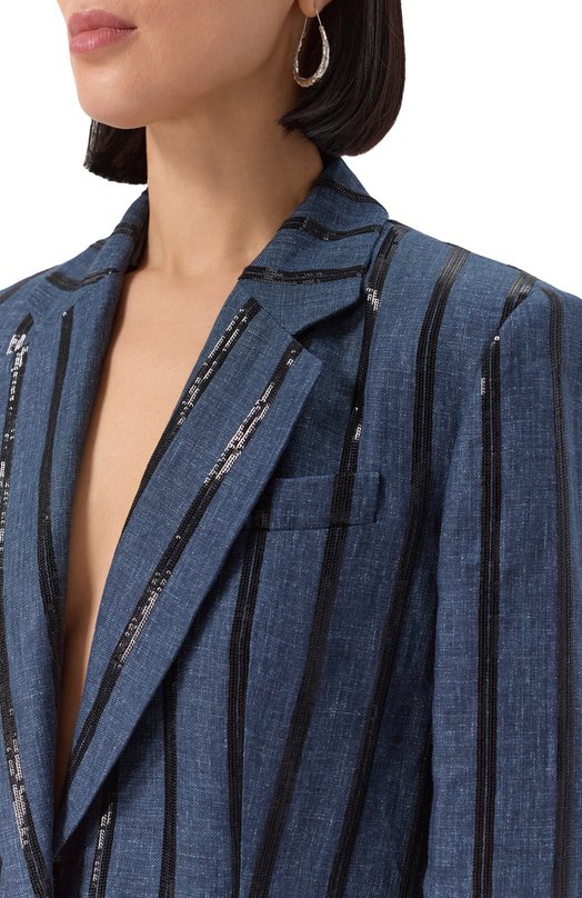Льняной жакет Brunello Cucinelli MH5387333 Синий  MH5387333 Фото 5