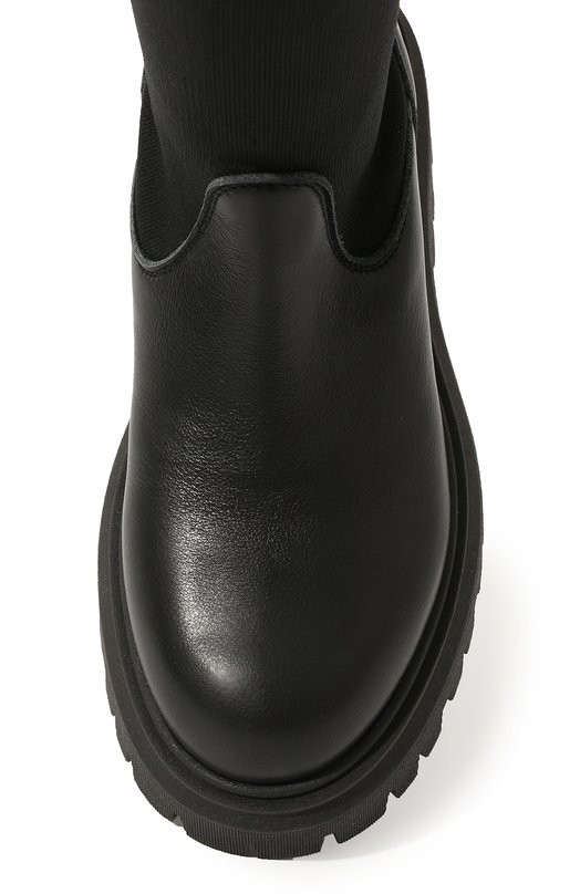 Сапоги из кожи и текстиля MSGM kids Чёрный, фото 4