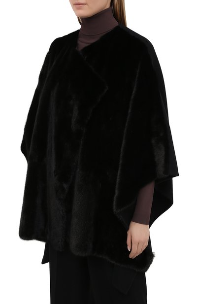 Накидка из меха норки VALENTINO черного цвета по цене 1435000 руб., арт. VF3FPM10BSE, фото 3 Накидка из меха норки VALENTINO, арт. VF3FPM10BSE, фото 3