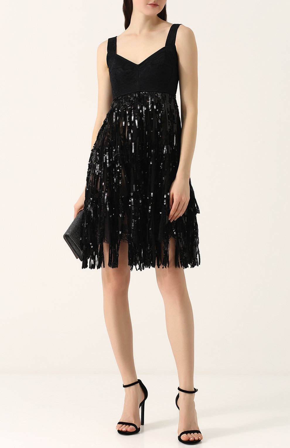 Мини-платье с завышенной талией и пайетками DOLCE & GABBANA, арт. F67G7Z/HLMQB, фото 2