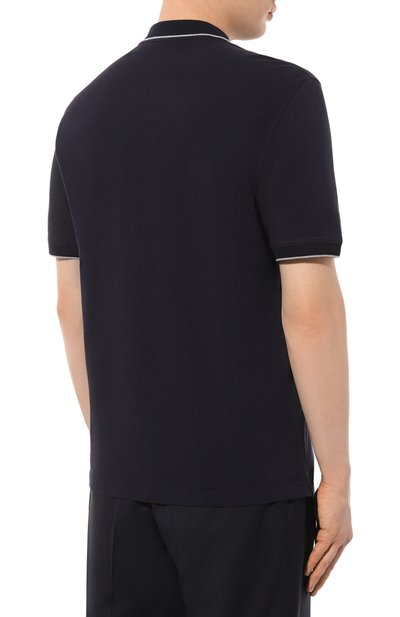 Хлопковое поло BRUNELLO CUCINELLI темно-синего цвета по цене 58100 руб., арт. ME8549779G, фото 4 Хлопковое поло BRUNELLO CUCINELLI, арт. ME8549779G, фото 4