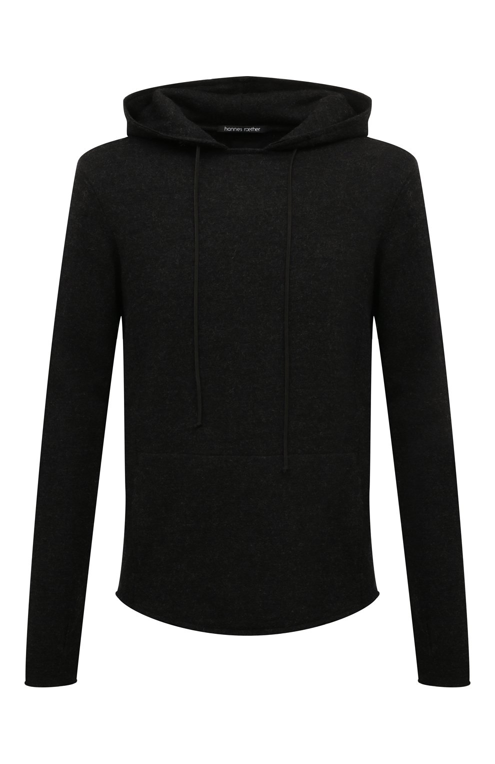 Шерстяное худи HANNES ROETHER темно-серого цвета по цене 42050 руб., арт. H0036DY.502/110463, фото 1 Шерстяное худи HANNES ROETHER, арт. H0036DY.502/110463, фото 1