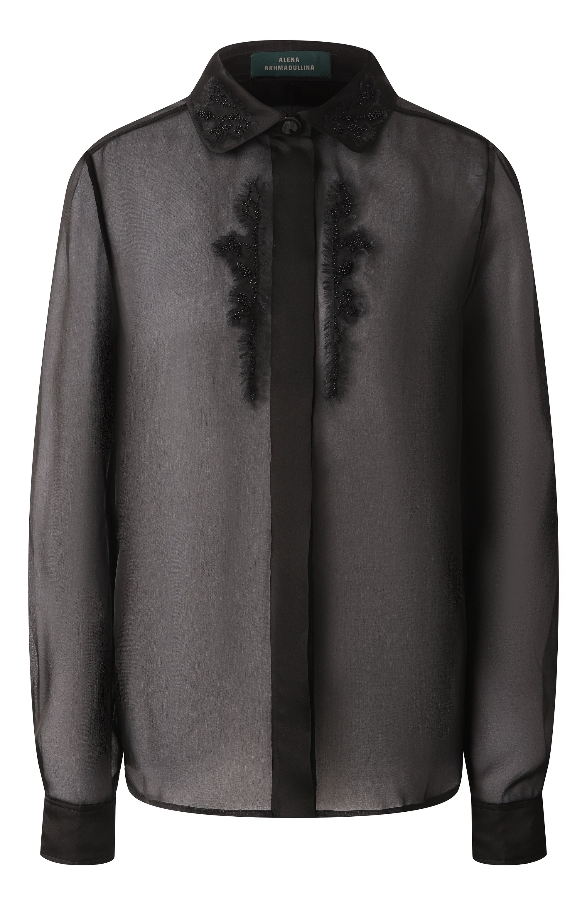 Шелковая блузка AKHMADULLINA черного цвета по цене 149900 руб., арт. 1225.2BL960/S713, фото 1 Шелковая блузка AKHMADULLINA, арт. 1225.2BL960/S713, фото 1