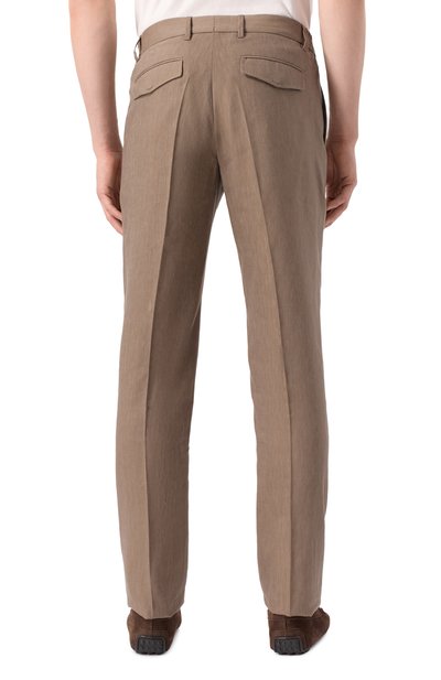 Брюки изо льна и шерсти STEFANO RICCI коричневого цвета по цене 117000 руб., арт. M1T8000006/WL003L, фото 4 Брюки изо льна и шерсти STEFANO RICCI, арт. M1T8000006/WL003L, фото 4