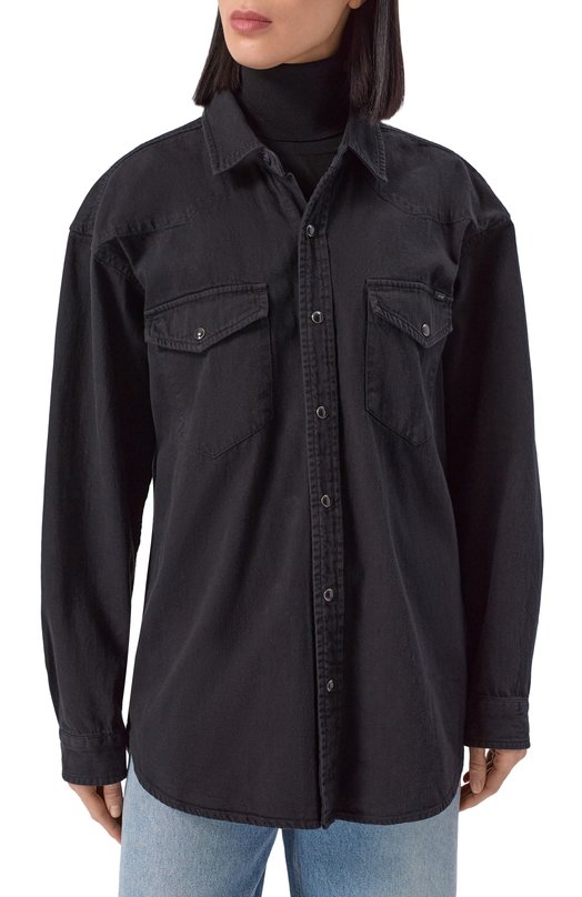 Джинсовая рубашка Mother 21306-1494/A/THE EXES AND 0HS Чёрный  21306-1494/A/THE EXES AND 0HS Фото 3