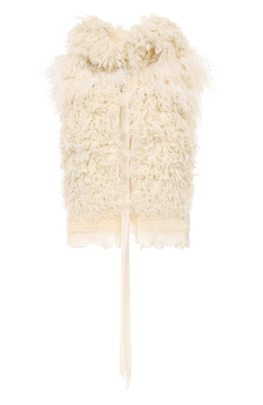 Шерстяной жилет Ann Demeulemeester B0013542/KN082 Кремовый B0013542/KN082