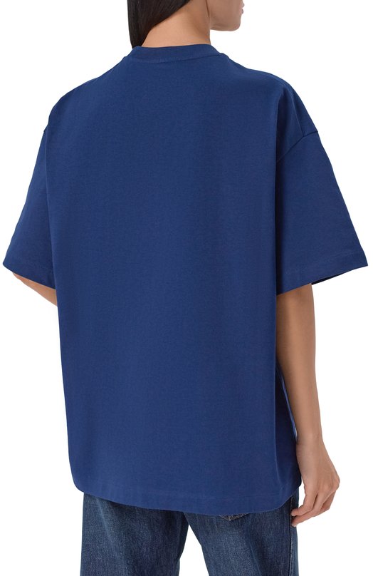 Хлопковая футболка Jil Sander J53GC0009/J45317 Синий  J53GC0009/J45317 Фото 4