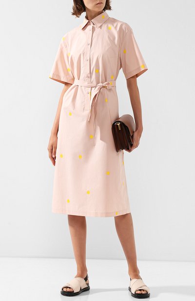 Хлопковое платье-рубашка с поясом в горох NINA DONIS, арт. 38ND32, фото 2