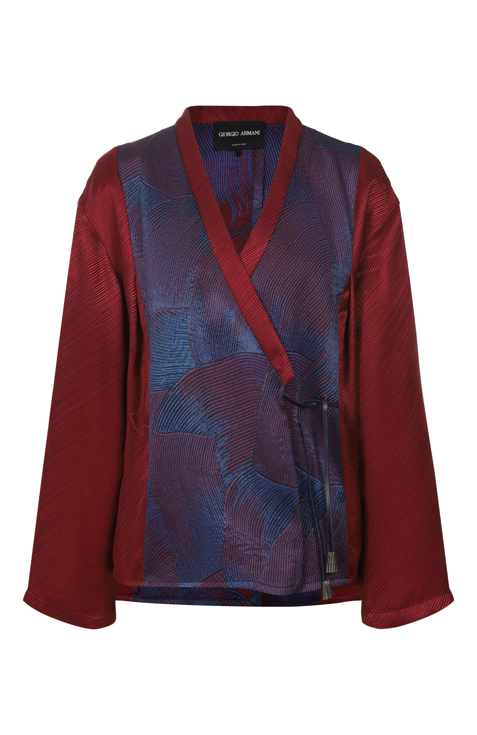 Рубашка-кимоно GIORGIO ARMANI бордового цвета по цене 415500 руб., арт. GW004024/TE23231, фото 1 Рубашка-кимоно GIORGIO ARMANI, арт. GW004024/TE23231, фото 1