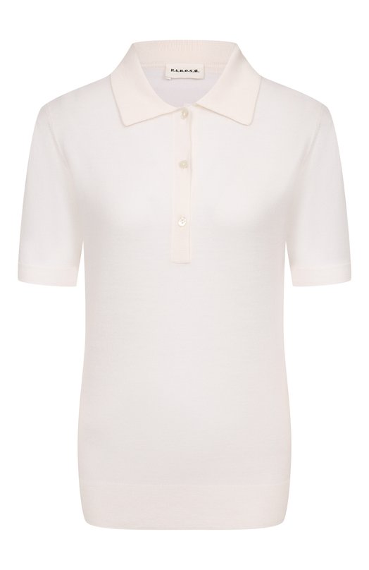 Поло из шерсти и шелка P.A.R.O.S.H. D540780/LINFA26 Кремовый D540780/LINFA26